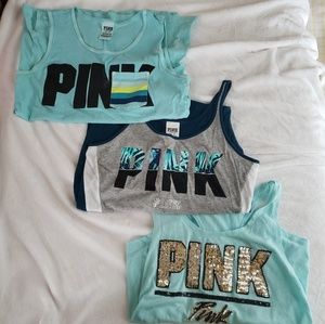Blue Bundle of VS PINK tanks